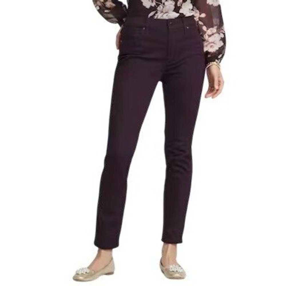 Chicos Perfect Stretch Girlfriend Slim Leg Ankle Jeans Royal Bordeaux Purple 2